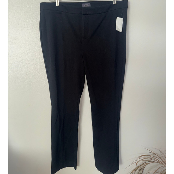NYDJ Pants - NYDJ-Dress Pants-Trousers-Black-Size 18-Straight Leg